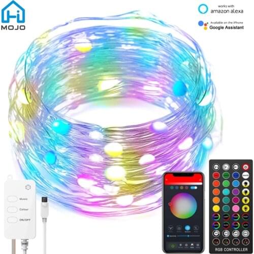 HIMOJO Tuya Smart Copper String fairy tree Lights Decor 5V USB Outdoor Fairy Lights with Remote