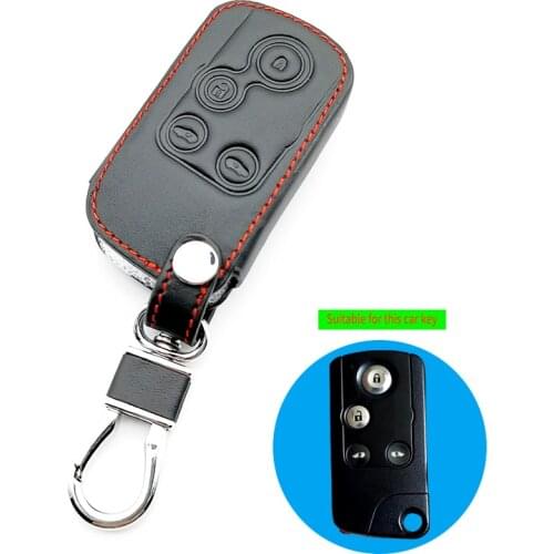 High Quality Leather Car Key Cover Case Fit for Honda Odyssey Elysion 4 Button Jacket Remote Control Key Shell