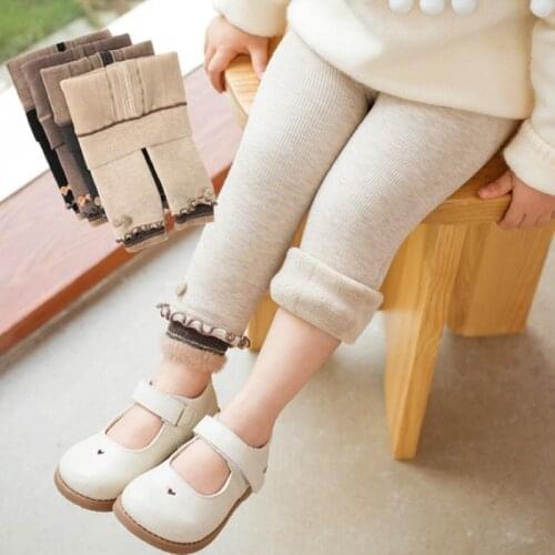 1 to 4 Years Winter Cute Warm Girl Trousers High Quality Cotton Girls' Leggings Soft Knitted Pants for Childrens Legging