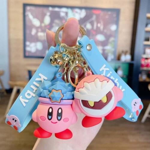 1Pcs 5.5-6cm Cartoon Waddle Dee Doo Game Sweet Pink Kirby Anime Pendant Keychian Children Birthday Gifts Women Car Bag Key Chian