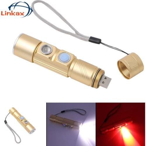 3 Mode Tactical Flash Light Torch Mini Zoom Rechargeable Powerful USB LED Flashlight AC Lanterna For Outdoor Travel Lighting