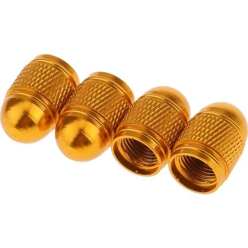4pcs Car Truck Bicycle Motorcycle Tire Valve Stem Cap Cover Universal Gold