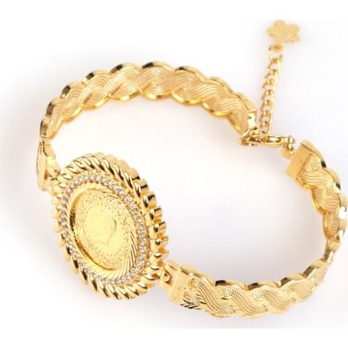 Sahi Accessory 22 Carat Gold Plated Bracelet Model Framed Quarter Bracelet