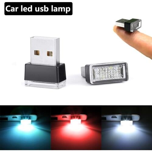 NEW Car USB LED Atmosphere Lights Decorative Lamp Emergency Lighting Universal PC Portable Plug and Play Red/Blue/White