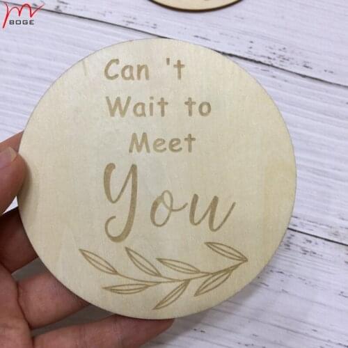 Free shipping 20pcs Can't Wait To Meet You Sign newborn Baby Announcement Baby Pregnancy Pregnancy Reveal Announcement