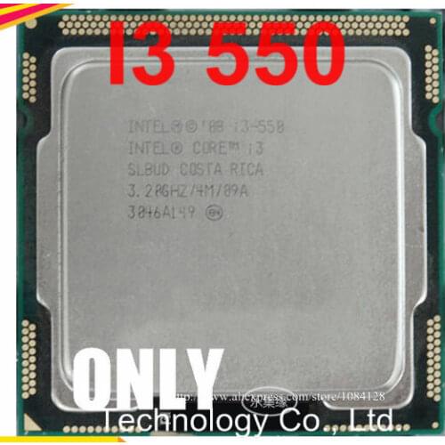 Free shipping For Intel I3 550 CPU Core I3-550 CPU/ 3.2GHz/ LGA1156 /4MB/ Dual-Core