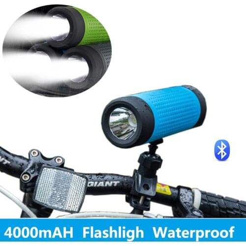 New Cycling Sports 4000mAH 3W Wireless Bluetooth Speaker With LED Flashlight Waterproof Speaker For Phones Mountain Bike