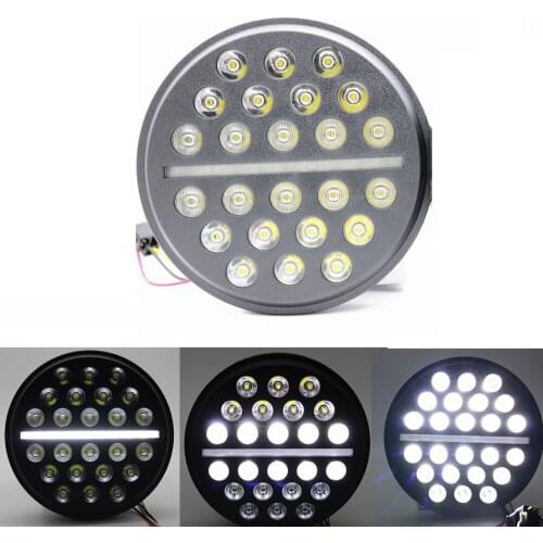 Black 7" Inch LED Headlight Projector Headlamps with 7" bracket for Motorcycles