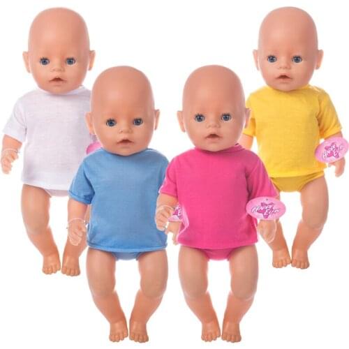 D&B Baby New Born Fit 18 Inch 40-43cm Doll Shirt Clothes Shorts For Baby Doll Accessories Birthday Gift