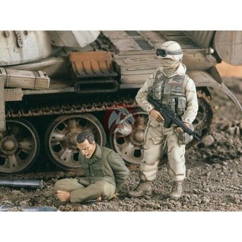 1:35 Scale US Military Soldier And Prisoner of War Miniatures Scene Unpainted DIY Assembling Static Figure Resin Model Kits