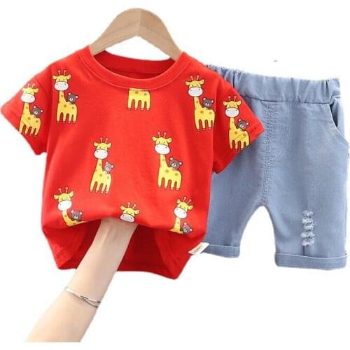 New Summer Cute Baby Boys Girls Clothes Fashion Children Cartoon T-Shirt Shorts 2Pcs/Set Toddler Sports Clothing Kids Tracksuits