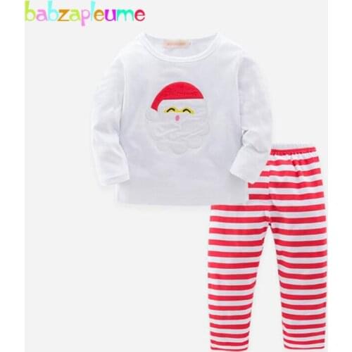 2Piece Baby Girls Boys Fall Winter Christmas Clothes Cartoon Cute Long Sleeves T-shirt+Pants Boutique Kids Clothing Sets 1962-1