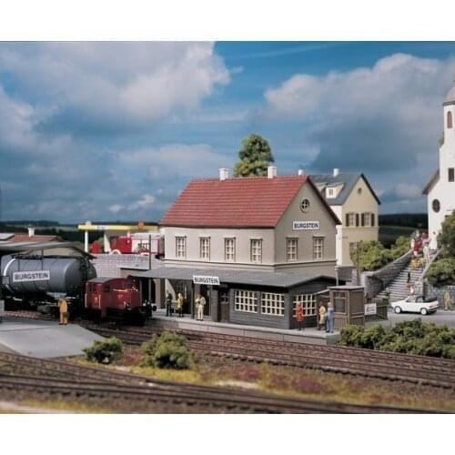 HO Scale Model Train Model Building Railway Station House For Architecture Building Landscape ABS Assemble