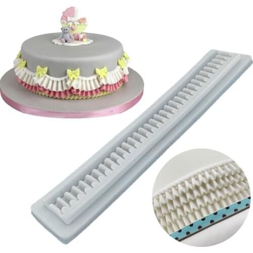 Baking Tools Turn Sugar Lace Fold Silicone Mould Three-dimensional Fold Around The Edge of Silicone Chocolate Mold Wholesale