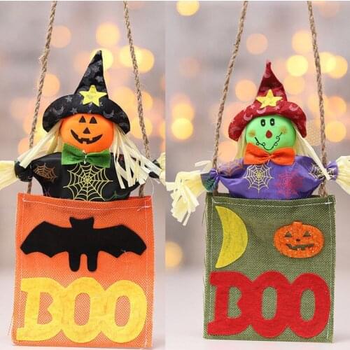 Halloween Pendant Plush Toy Doll Witch Pumpkin Doll Soft Doll Black & Red Cap Halloween Party DIY Decorations