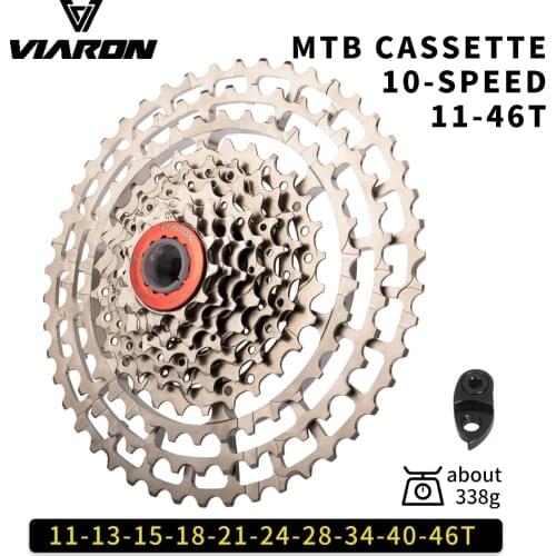 VIARON MTB 10 Speed Cassette Ultralight Aluminum Alloy Bicycle Freewheel Bracket Sprocket 46T 50T 52T Bike Accessory Parts