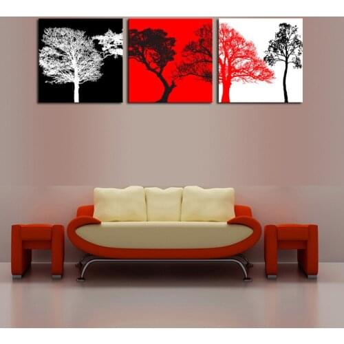 Red White Black Trees Canvas Painting Abstract Poster Vintage Wall Art Picture For Living Room Home Decor No Frame