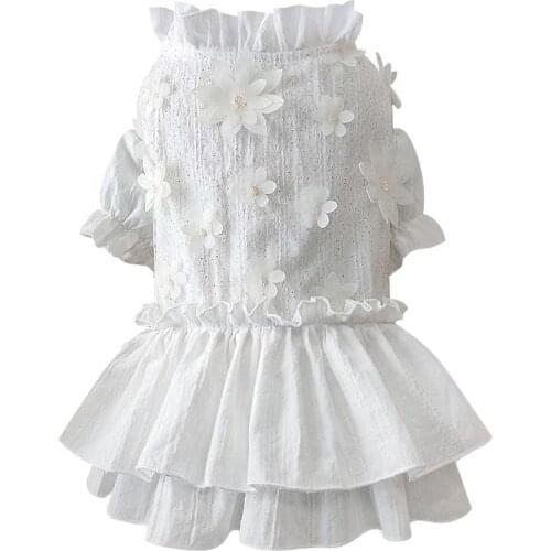 Cute Girl Dog Clothes Summer Dog Dress Princess Skirt Cat Chihuahua Yorkshire Pomeranian Schnauzer Poodle Bichon Pet Clothing