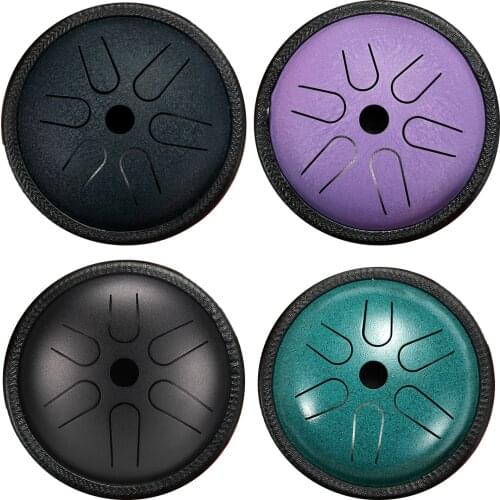 Mini Ethereal Drum Kits, 6 Notes 5.5 Inches Handpan Drumming Percussion Instrument with Carry Bag Musical Book Drumsticks Decor