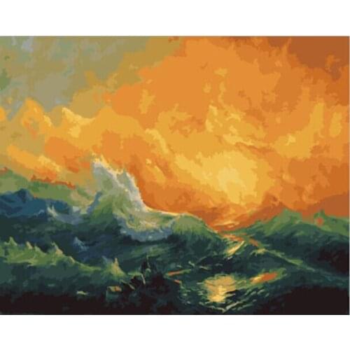 DRAWJOY Framed Home Decor Picture DIY Painting By Numbers DIY Canvas Oil Painting Wall Art For Living Room