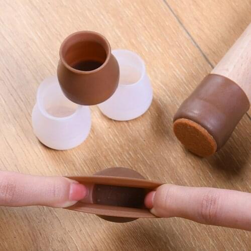 Non-slip Cushion Table Chair Leg Mat Silicone Non-Slip Table Chair Leg Cap Foot Protection Cover Thickened Pads Chair Foot Cover