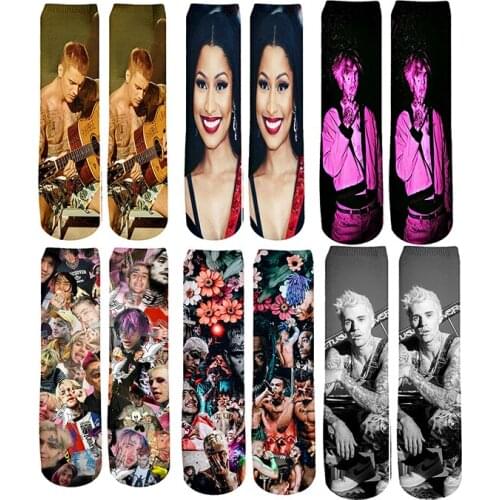 Plstar Cosmos Newfashion 3DPrinted Lilpeep Nicki Minaj Justin Bieber Gift Men/Women Unisex Unique Funny Long Socks Stocking -3