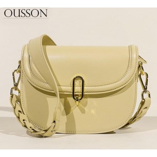 OUSSON New Design Saddle Bag Fashion Leather Underarm Bag Exquisite Female One Shoulder Bag For Woman