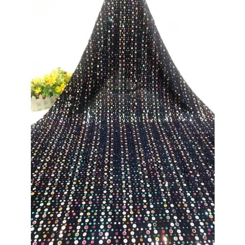 The Latest African Lace Fabric 2021 High Quality French Lace With Sequins Lace Fabric For Nigerian Wedding Dress D4203