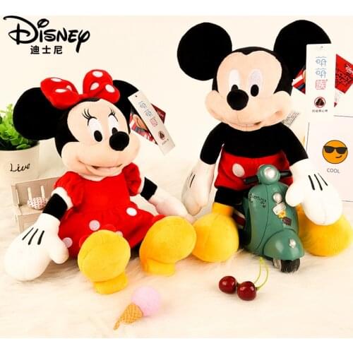 Genuine Disney Mickey Minnie Plush Toys Childrens Cartoon Dolls Dolls Holiday Gifts for Children 46CM Plush Dolls