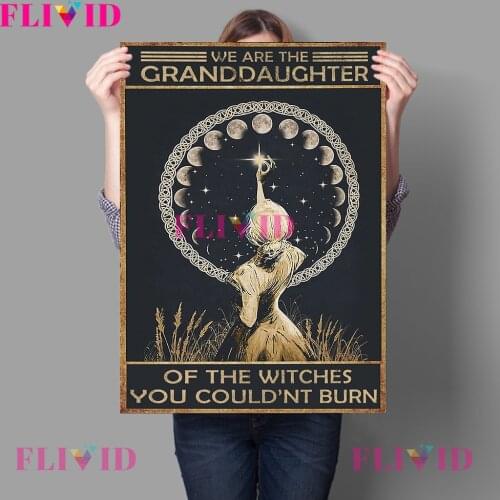 Princess Girl Moon Phase Witch Magic Witchcraft Nordic Poster Wall Pictures For Living Room Wall Art Canvas Painting Unframed