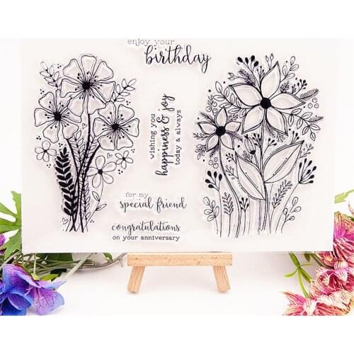 Romantic flowers 21.5x15.5 Transparent Clear Stamps Silicone Seals Roller Stamp DIY scrapbooking photo album/Card Making