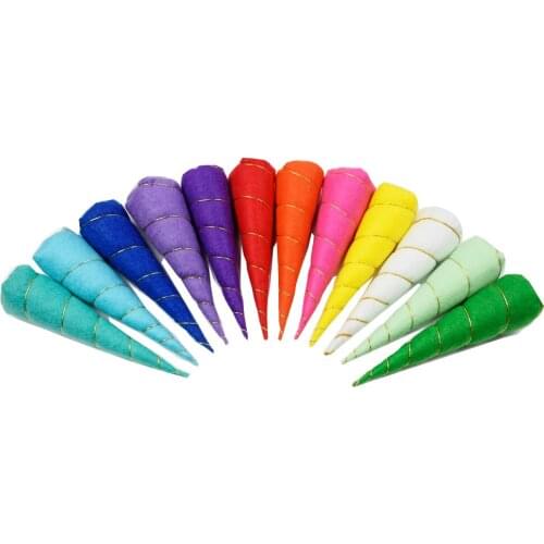 1PC 5'' Unicorn Horn For Girls Unicorn Birthday Party Kids DIY Unicorn Horn Headbands Women Felt Hair Accessories