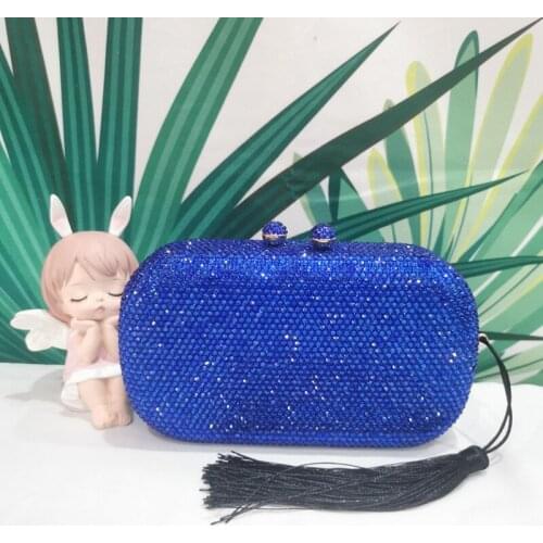 Blue Green Shinny Diamond Female Dinner Evening Bag Crystal Women Wedding Bridal Clutch Wallet Rhinestone Womens Party Handbag