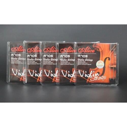 5 Sets Alice A705 (E1 A2 D3 G4) Stainless Steel Nickel Chromium Wound 3/4 4/4 Size Violin Strings