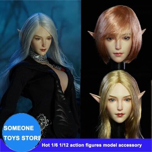 SUPER DUCK SDH021 1/6 Scale Cute Female Head Sculpt Model Elf Ear for Vampire Knight Action Figures