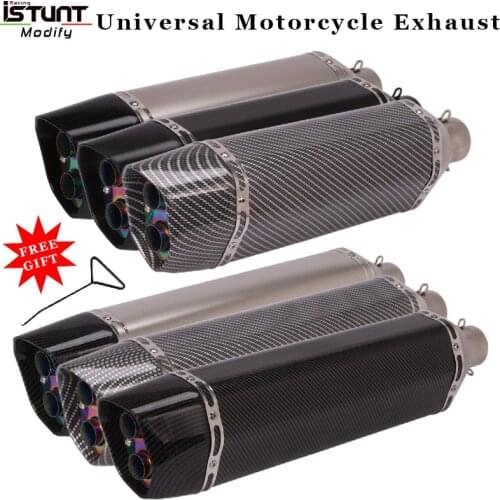 470MM 570MM Universal Motorcycle Exhaust Pipe Muffler DB Killer 51MM Escape Moto Pot Echappement Pipe For MT07 R1 ZX6R KTM390