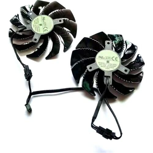 New PLD09210S12HH T129215SU 2pcs/lot 88mm 4pin for Gigabyte GTX1050Ti GTX1060 1070 GTX960 RX570 RX470 Graphics Card Cooling Fan