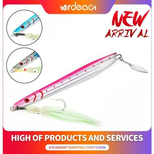 ARDEA Vertical jigging Lure 1Pcs/lot 400g Metal Jig Bait Luminous Trailing rubber squid skirt With single hook Sequins Spoon