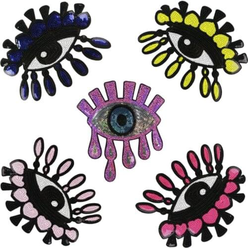 Bead Embroidery Patch Clothing Accessories Foreign Trade Hot Sequins Pattern Eye Fashion Cloth Stickers