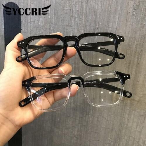 YCCRI Anti Blue Light Blocking Square Frames Myopia Glasses Clear Lens Computer Eyeglasses Fashion Unisex -1.0 to -6.0