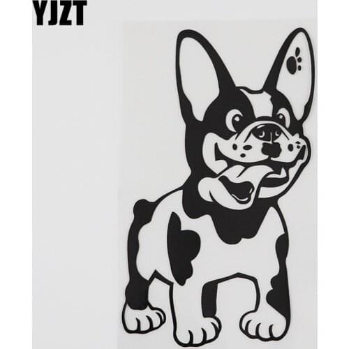 YJZT 9.6CMX15.2CM Cute Baby Dog Art Removable Vinyl Car Sticker Black/Silver 8A-0531