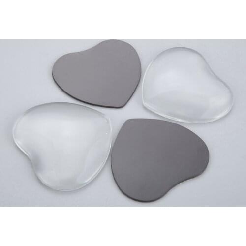 2sets Heart Clear glass dome cabochon 63mm + Fridge Magnet Sticker DIY Craft Flat-back Jewelry making decoration cameo Hicello