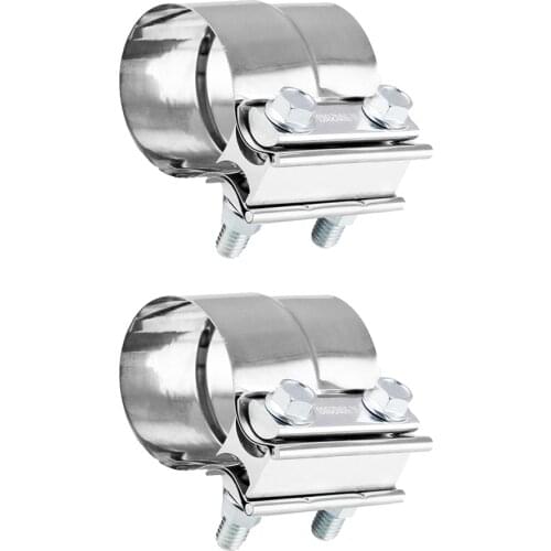 2pcs 2.25 "Turn To 2.5" Stainless Exhaust Band Hose Clamp Staged Lap Joint Clamp