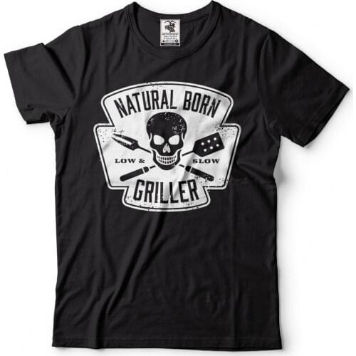 2019 Fashion Summer Style Funny Bbq T-shirts Natural Born Griller Cool Gift Grilling T-shirt Campings Shirt Tee shirt