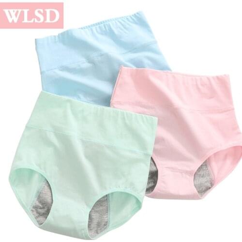 3PCS/LOT Women Physiological Panties High Waist Lady Leakproof Briefs Menstrual Period Broadened Pants Sexy Girls Underwear
