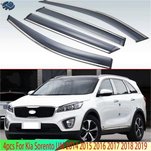 4pcs For Kia Sorento 2015 2016 2017 2018 Plastic Exterior Visor Vent Shades Window Sun Rain Guard Deflector