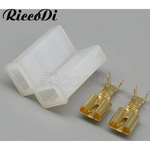 50 Set 2 Pin PA66 Auto Connector Fuel Nozzle Plug Housing Connector Electrical Wiring connectors Wire Clip DJJ7021-6.3-21