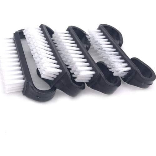 50pcs Hot Sell Nail Dust Plastic Manicure Clean Nail Brush Tools Black Finger Nail Care Scrubbing Brushes Dust Makeup Manicure