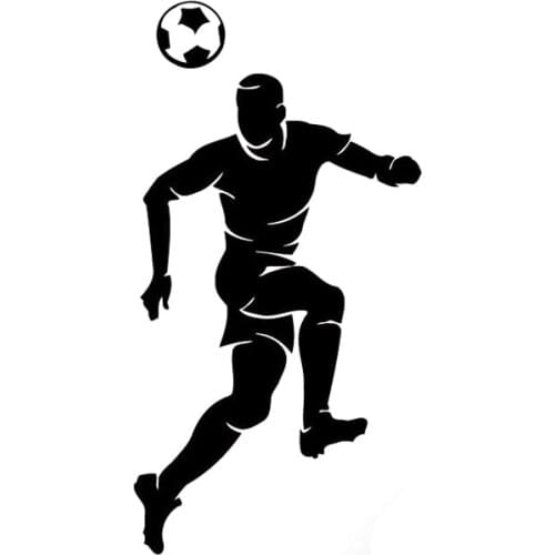 8.5CM*16.3CM Fashion Football Boy Player Vinyl Stickers Decor Black/Silver S9-0213