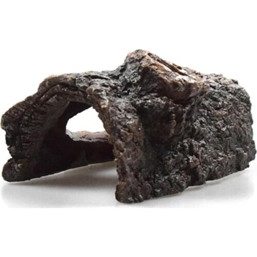 Aquarium Cave Resin Hollow Tree Fish Tank Wood Ornament Fish Hideout Holes 87HA